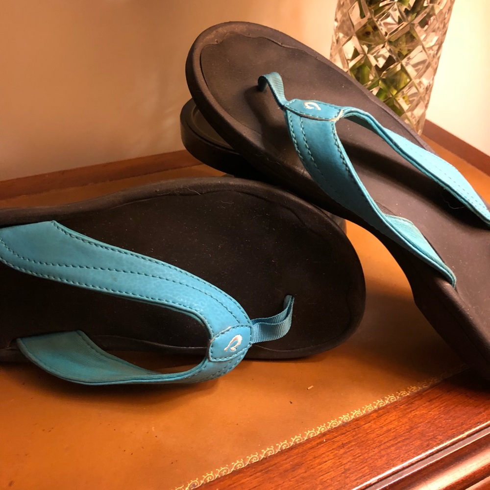 Beautiful turquoise flip flop